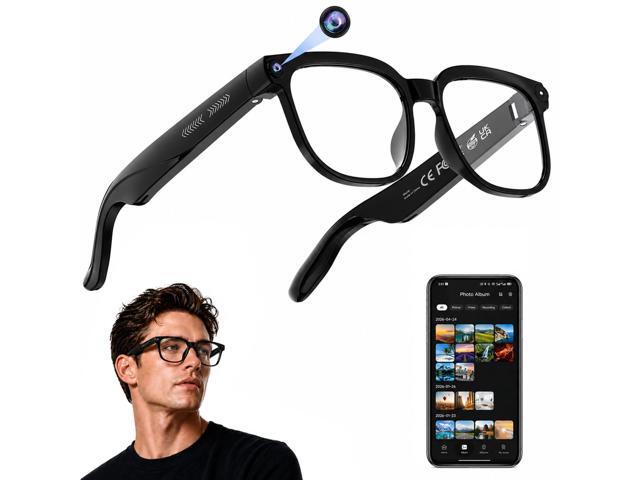 AI Smart Glasses with Camera, 4K HD Video & Photo Capture, Real Time Translation, Recording Glasses with AI Assistant, Open Ear Audio, Object.
