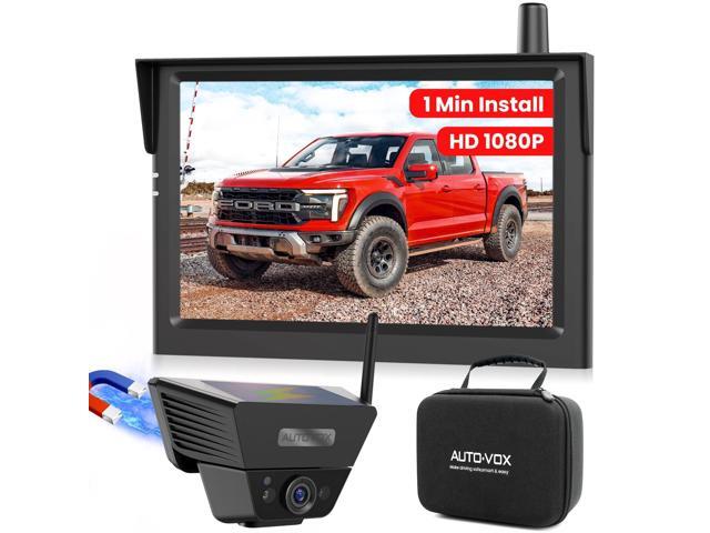 Wireless Backup Camera Solar Magnetic: 1-Min DIY Install, 5' 1080P Hd Dual Channel Monitor, Protective Carry Case, Stable Signal, IP69 Waterproof...