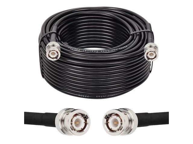 BNC Cable - 100FT RG58 50 ohm Male to Male Coax Cables Low Loss BNC Extension Coaxial Cable with for Antennas, RF Radios, Modems, Oscilloscopes,...