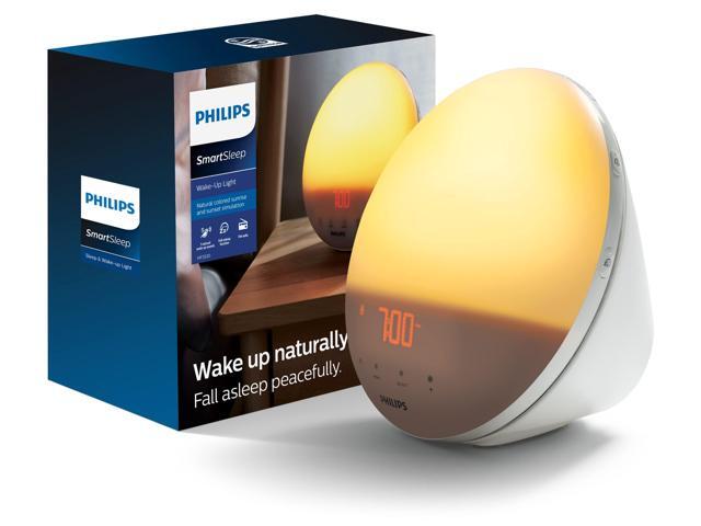 SmartSleep Wake-up Light, Colored Sunrise and Sunset Simulation, 5 Natural Sounds, FM Radio & Reading Lamp, Tap Snooze, HF3520/60