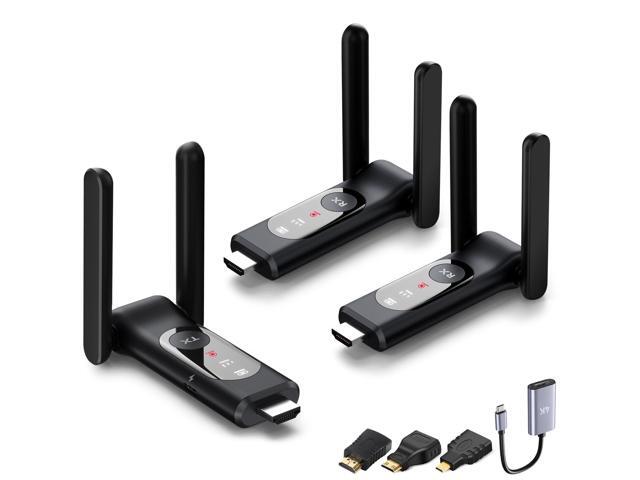 Wireless HDMI Transmitter and 2 Receiver,50M/165FT,LED Display,Up to 8 RXs,Plug and Play,Smart Thermal Control,2.4+5GHz,Wirelessly Video Stream...