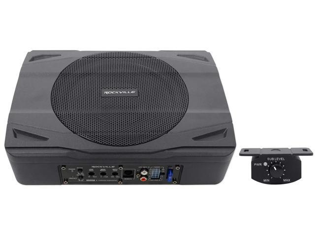 SS8P 400W 8' Slim Under-Seat Active Subwoofer, High-Level Inputs, Cast Aluminum Enclosure, for Car/Truck Audio Systems