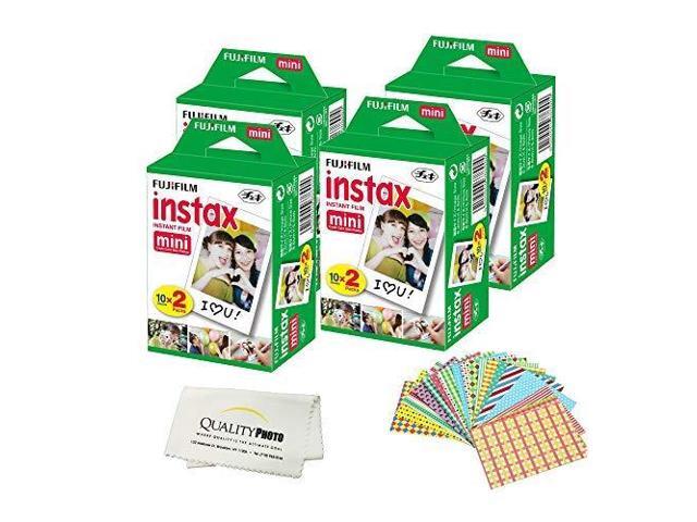 Instax Mini Instant Film Compatible with Instax Mini 8/9/11/12 Cameras Includes Frame Stickers and Quality Photo Microfiber Cloth (80 Prints)