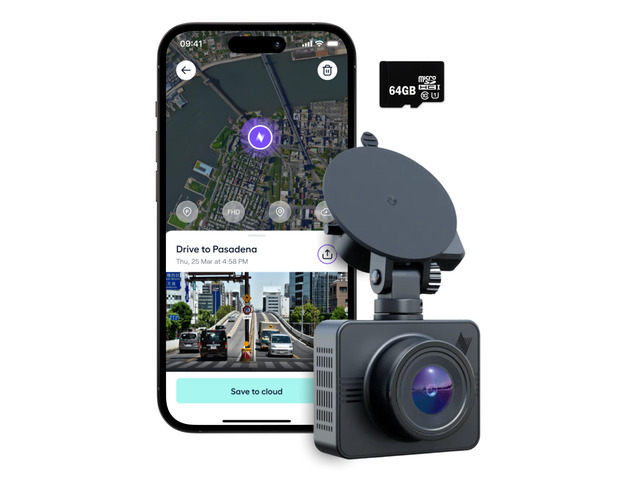 Beam GPS Dash Cam - 1 Year App Subscription Included - Unlimited Cloud Storage, Drive Recordings, Parking Mode, Night Vision, All Inside the App -...