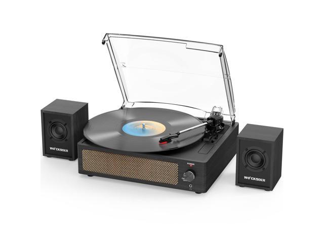 Record Player with Passive Bookshelf Speakers Belt Drive Vintage Turntable for Vinyl Records External Dual Stereo Speakers LP Players 3 Speed...