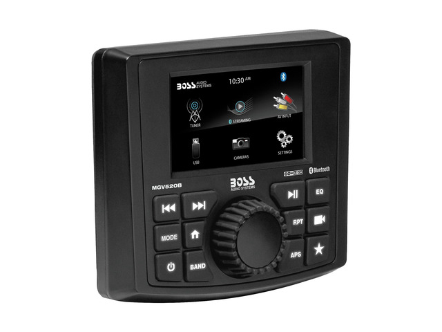 MGV520B Marine Gauge Receiver Weatherproof, 3 Inch LCD, Built-in Amplifier, Bluetooth, Digital Media MP3 Player, No CD Player, USB Port, AM/FM Radio