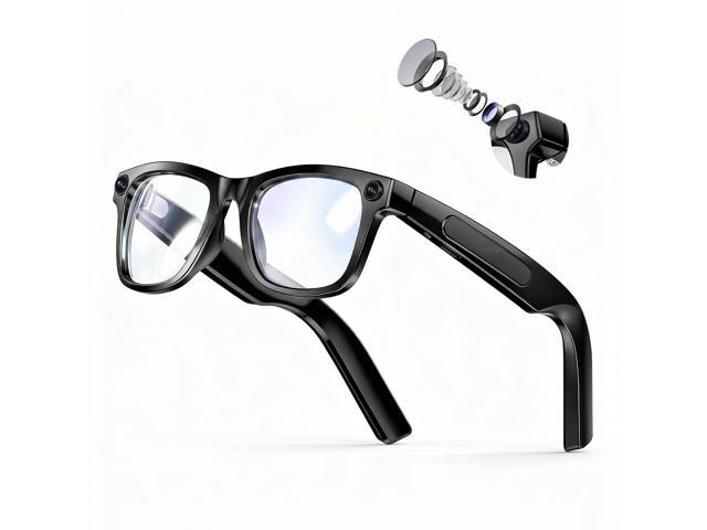 4K Video Recording Glasses with EIS Stabilization, AI Smart Glasses with Camera and ChatGPT Voice Assistant, 8MP HD Wearable Camera, Bluetooth 5.4...