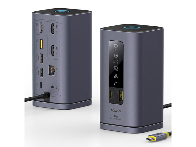 Spacemate Docking Station, 11-in-1 USB-C DisplayLink Docking Station for macOS Laptop, Triple Display with 4K HDMI, 10Gbps USB-C & USB-A, Ethernet,...