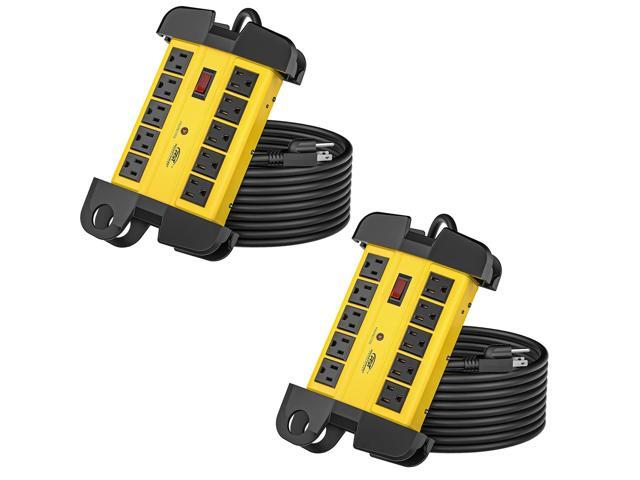 10-Outlets Heavy Duty Power Strip Metal Surge Protector with 15 Amps, 15-Foot Long Cord 2800 Joules for Garden, Kitchen, Office, School, ETL...