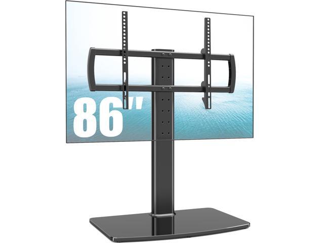 Universal TV Stand/Base Tabletop TV Stand with Wall Mount for 40 to 86 inch 5 Level Height Adjustable, Heavy Duty Tempered Glass Base, Holds up to...