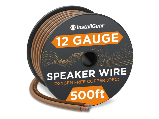 12 Gauge Speaker Wire - 500ft Brown 12 AWG - Deoxidized Copper - True Spec Soft Touch Cable for Outdoor Speakers
