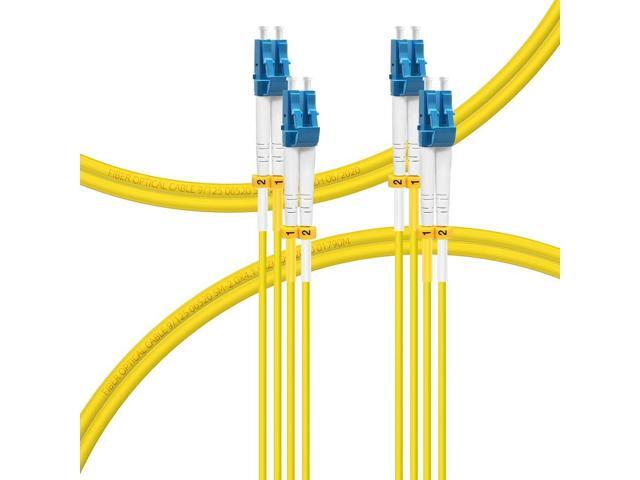 50M-2Pack LC to LC Single Mode Fiber Patch Cable OS2, SM Fiber Optic Cable, SMF Singlemode Fiber Jumper Cord, Duplex, 9/125um, Yellow, LSZH,...