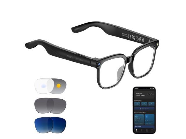 AI Smart Glasses with Camera, 8MP HD Camera Glasses with Video Recording, Real time Translation & AI Voice Assistant, Identify Objects, IP65...