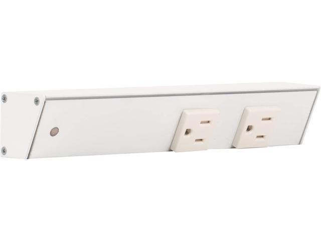 Task Lighting APT Angled Power Strip 9 inch Left, 2 Receptacles, White