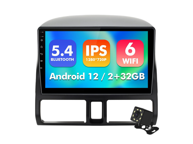 9 Inch IPS Touchscreen Android 12 Car Stereo for Honda CR-V 2002-2006 with Wireless CarPlay & Android Auto 2+32GB Car Radio, Support GPS, WiFi 6,...