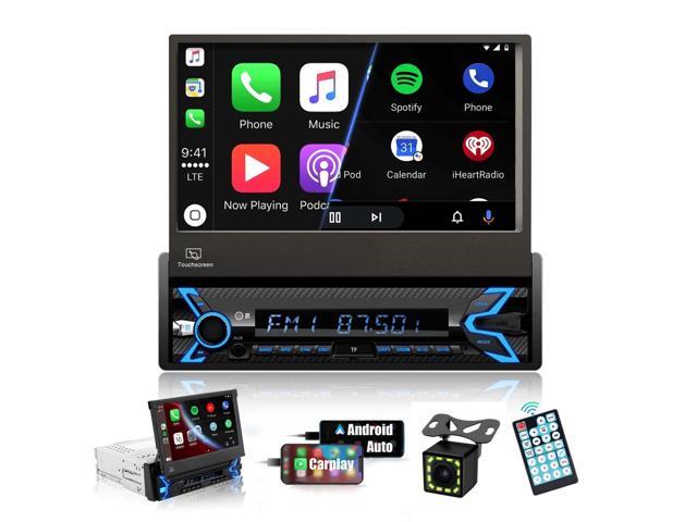 Single Din Car Stereo Compatible with Apple Carplay & Android Auto, 7 Inch Motorized Flip Out Foldable HD Touchscreen,Backup Camera, with... Single Din Car Stereo Compatible with Apple Carplay & Android Auto, 7 Inch Motorized Flip Out Foldable HD Touchscreen,Backup Camera, with...