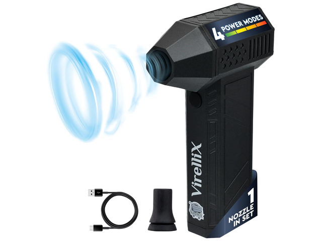 Powerful Electric Air Duster for PC - Turbojet 150000 RPM Air Blaster for Car Detailing - Rechargeable Air Duster for Electronics - for PS5 Dust...