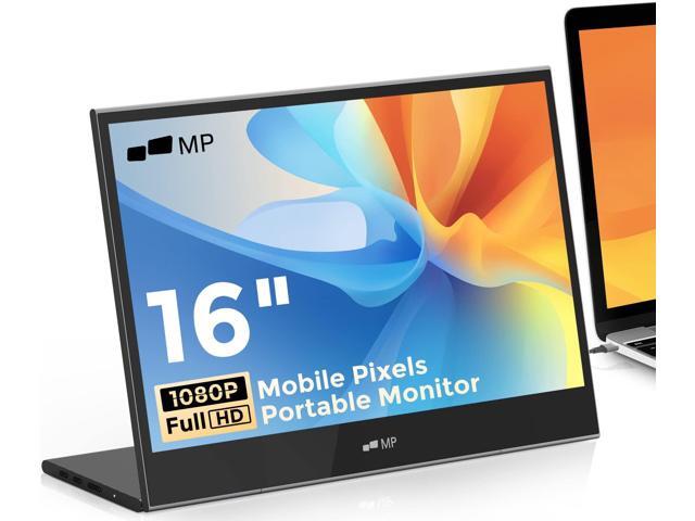 Mobile Pixels Glance Portable Monitor, 16' FHD 1080P Monitor, Travel Monitors with Dual Speakers, Tilt Adjustment & Non-Slip, HDMI USB C Plug &...