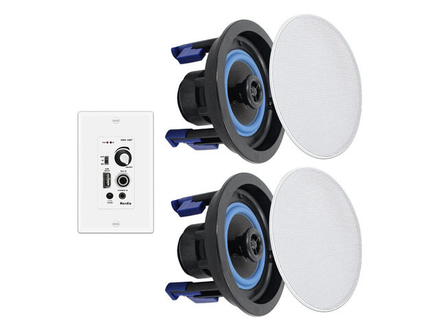 4 Inch Bluetooth Ceiling Speakers 160W Flush Mount in Wall Amplifier Receiver Suitable for Indoor Home & Covered Outdoor Porch (Pairs)