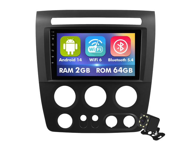 9 Inch IPS Touchscreen Android 14 Car Stereo for Hummer H3 2005-2010 with Wireless CarPlay & Android Auto 2+64GB Car Radio, Support WiFi 6,...