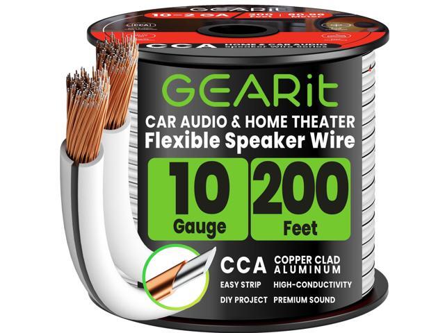 Speaker Wire 10 Gauge 200 ft,Speaker Cable with Foot Markers & Polarity Markings,10 Gauge Wire for Car Audio & Home Theater Speakers,Audio Cable...