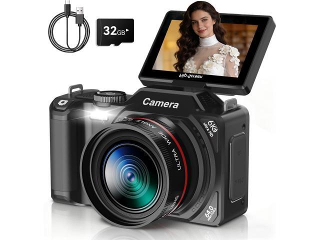 6K Digital Camera 96MP Vlogging Camera for YouTube with 3 Inch 180° Flip Screen WiFi Autofocus 18X Zoom 32GB Card Portable Travel Camera for...