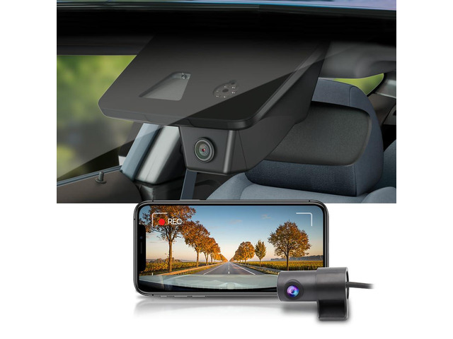 Front 4K+Rear 1080P Dash Cam Adapts for Jeep Grand Cherokee 2018-2021 & SRT (HD2-D7600), OEM Look, 2 Way HD Video, Built-in WiFi & APP, Loop...