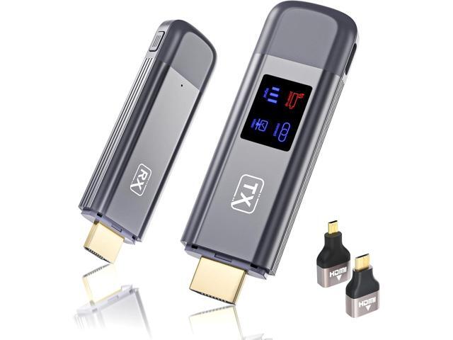 Wireless HDMI Transmitter and Receiver 2026 Upgraded Extender 4K Decode Input 1080P Output Plug & Play Portable 2.4G/5.8G for Video and Audio to...