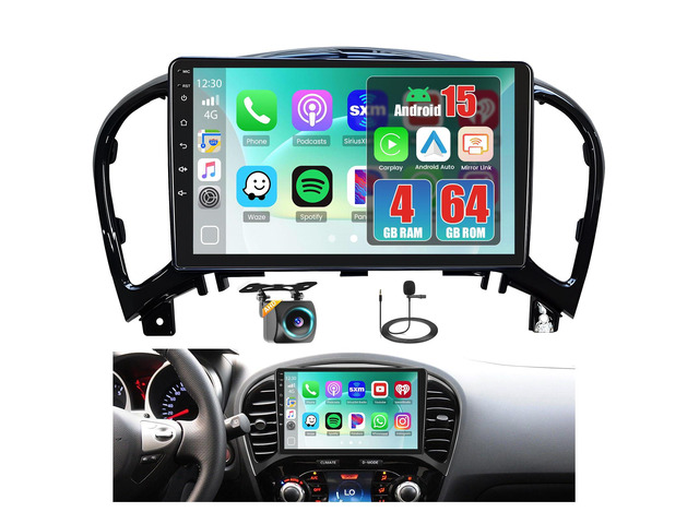 4+64GB Android 15 Car Radio for Nissan Juke 2011-2016 Wireless CarPlay Android Auto, 9' 1280 * 720P IPS Touch Screen Car Stereo with Bluetooth 5.0,...