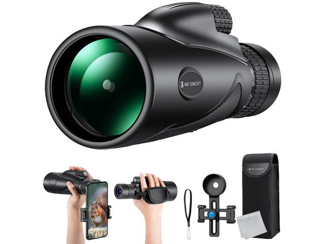8-32X50 Zoom Monocular - High Power Dual Focus Prism Compact Monoculars for Kids Adults, with Phone Adapter, Low Light Night Vision, FMC Lens for...