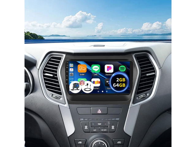 [2+64G] Android 15 Car Stereo for Hyundai Santa Fe IX45 2013-2018 with Wireless Carplay & Android Auto,9 Inch Car Radio with Mirror Link Bluetooth...