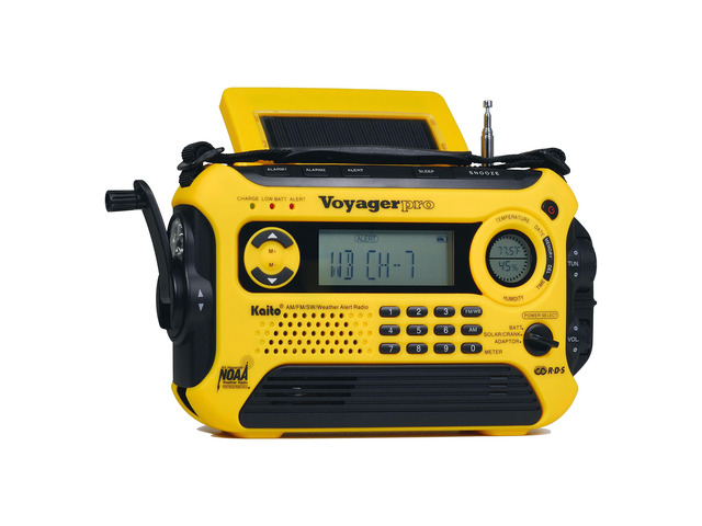 Voyager Pro KA600 Digital Solar Dynamo Crank Wind Up AM/FM/LW/SW & NOAA Weather Emergency Radio with Alert, RDS & Smart Phone Charger, Yellow