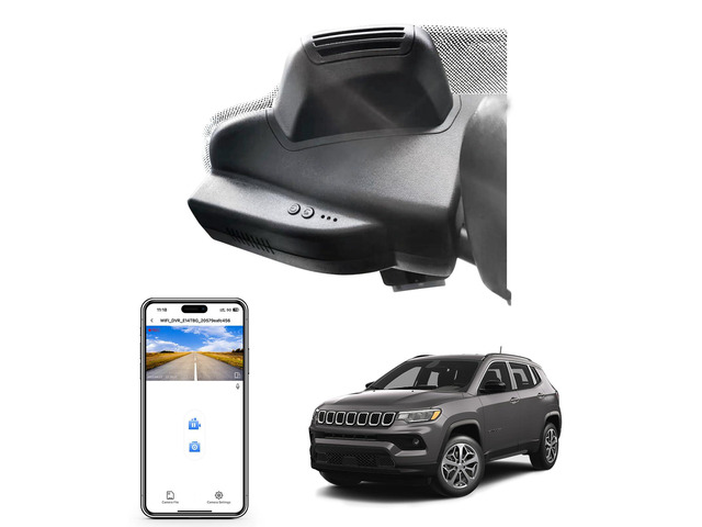 4K Dash Cam Custom Fit for Jeep Compass 2017 2018 2019 2020 2021 2021 2022 2023 2024 2025 2026, Altitude Latitude Limited Trailhawk, OEM Look, UHD...
