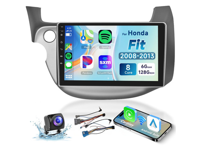 8 CORE 6G+128G Car Radio for Honda Fit 2008-2013 with Wireless CarPlay/Android Auto, 10.1 1280 * 720P IPS Touch Screen Stereo Android 13 GPS WiFi...