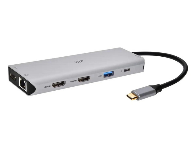 13-in-1 Dual-HDMI + DisplayPort Multi-Stream Transport (MST) Triple Monitor Docking Station - 4K, 5Gbps USB A, Ethernet, Card Reader, 100W PD, Silver