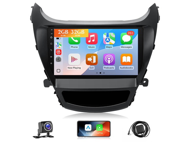 Android Car Stereo for Hyundai Elantra 2014 2015 2016 Radio with Apple Carplay Android Auto Mirrorlink 9 IPS Touch Screen Elantra Car Play Radio FM...
