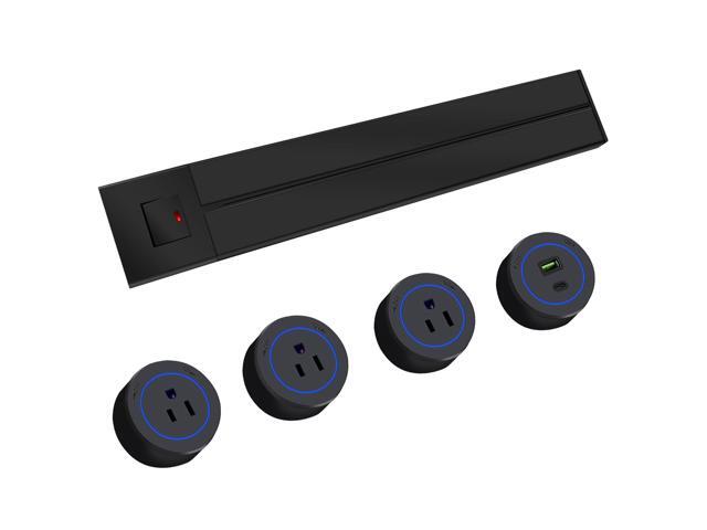 Track Outlet; Removable Electrical Outlet Track System, 19.68 inch Power Track 8000w, 3 AC Outlet adapters 1875W,USB-C PD 20W Supercharging for...