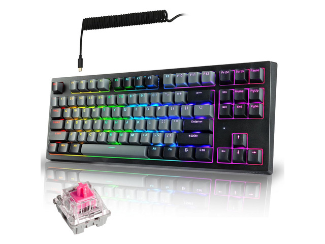 Phantom+ Elite 87 Key RGB Mechanical Gaming Keyboard 3 Mode Wireless Bluetooth 5.0 2.4GHz & USB C Wired Hot Swappable 5 Pin Double Shot PBT...