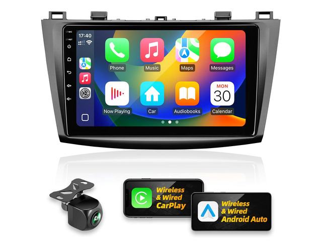 for Mazda 3 Radio Compatible with Wirelessly Carplay Android Auto Upgrade Android Car Stereo Bluetooth Navigation Touchscreen GPS FM Multimedia...