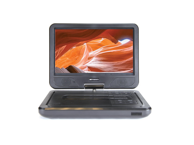 EPD-1001 Portable 10' DVD Player with Built-in Speaker, Swivel Screen, Rechargeable Battery, and Remote Control Ideal for On-the-Go Entertainment...