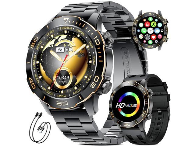Military Smart Watch for Men(Answer/Calls),1.43''AMOLED Screen,500mAh 5ATM Waterproof,170 Sports Modes, Fitness Tracker Watch with Heart...