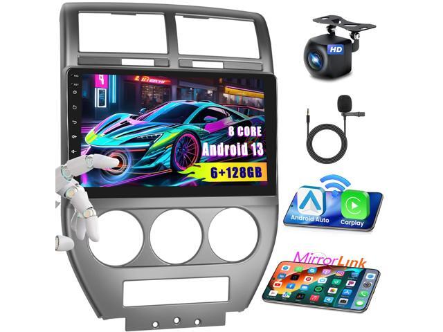 [6+128GB] Android 13 Car Radio for 2007-2010 Jeep Compass Patriot with Wireless Carplay, 10.1 Touch Screen Stereo Dash Kit, Android Auto/32EQ...
