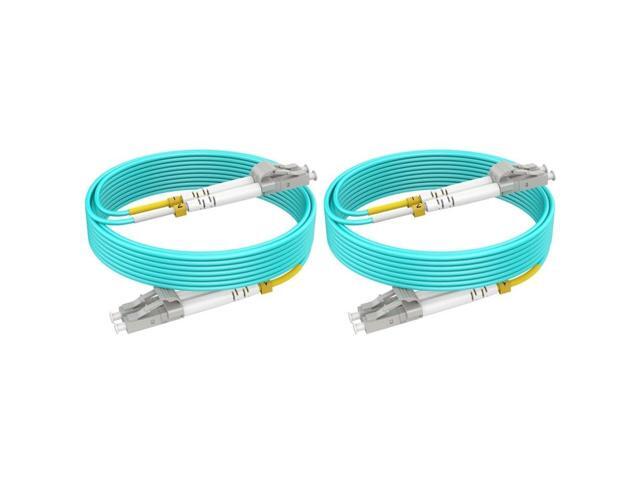 200ft(61m) OM3 LC to LC Fiber Patch Cables, Multimode Fiber Optical Patch Cable Duplex, Options 7in~500ft, 50/125m 40G LSZH, (2pack)