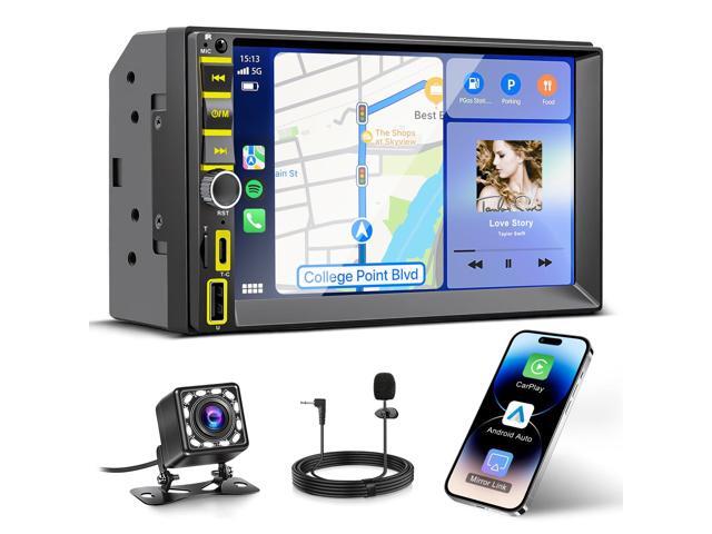 7' Wireless Double Din Car Stereo Carplay Radio Screen for Car Audio Receivers, Car Stereo with Backup Camera, Car Play Android Auto Touchscreen,...