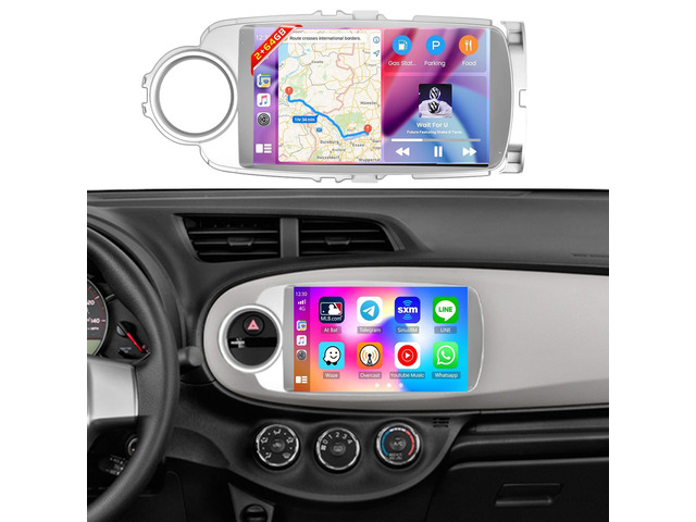 [DSP & EQ] 2+64G Car Radio for Toyota Yaris 2012 2013 2014 2015 2016 2017, 9 inch Touch Screen for Yaris Car Stereo Wireless Carplay Android Auto...