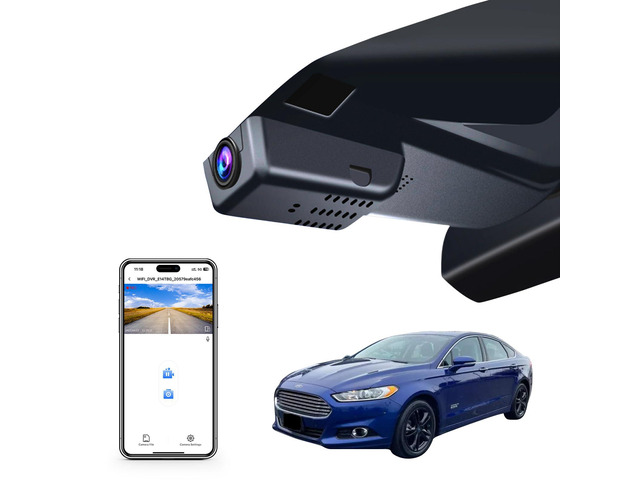 4K Dash Cam fit for Ford Fusion 2013-2020 Gen2, S SE SEL Titanium Accessories, UHD 2160P Video, WiFi & App, G-Sensor, Loop Recording, GPS, 64GB Card