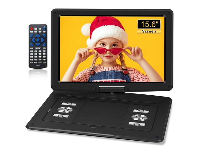 17.5' Portable DVD Player with 15.6' Large HD Swivel Screen,6 Hours Rechargeable Battery, DVD Player Portable Support USB/SD Card/Sync TV, Multiple...