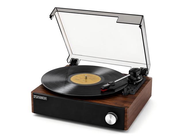 Record Player with Built-in Speakers, Hi-Fi Belt-Drive Bluetooth Turntable for Vinyl Records, 3-Speed Retro Vintage Record Player with Auto-Stop,...