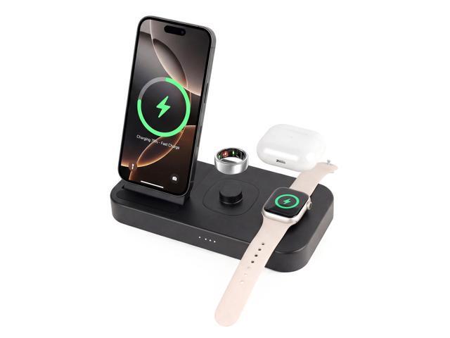 4 in 1 Charging Station for Oura Ring Gen 4 Charger, Fast Charger for iPhone17/16/15/14/13/12, Apple Watch, AirPods, Samsung Galaxy...