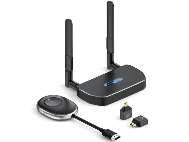 Wireless HDMI Extender 5G - 4K Wireless HDMI/VGA Transmitter Receiver Kit, 164FT/50M Streaming Video for Laptop/Computer to Monitor/Projector/HDTV
